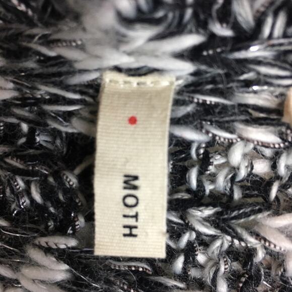 Moth Black & White Knitted Open Front  Cardigan Small - Picture 8 of 9